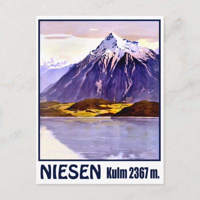 Niesen, Bergspitze, Schweiz, Jahrgangsreise Postkarte (Vorderseite)