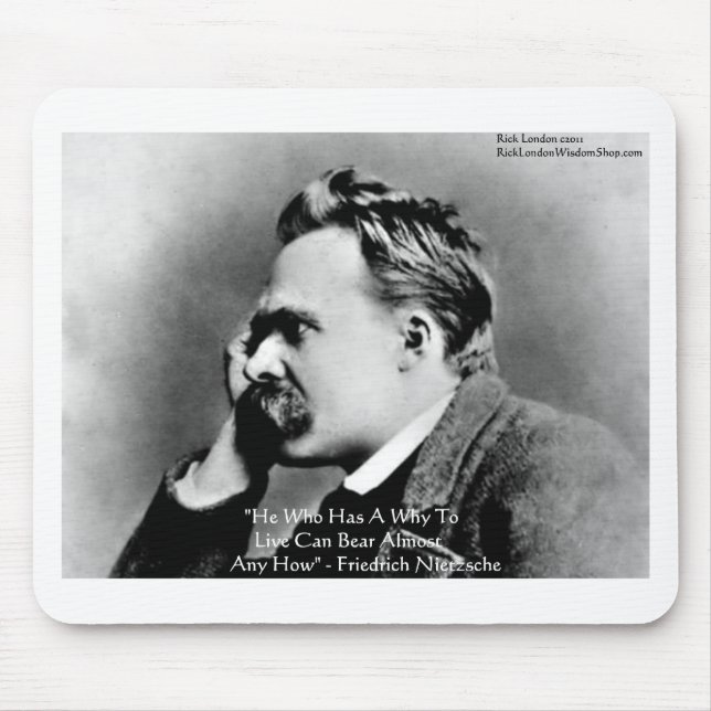 Nietzsche "A Why" Wisdom Quote Geschenke & Cards Mousepad (Vorne)
