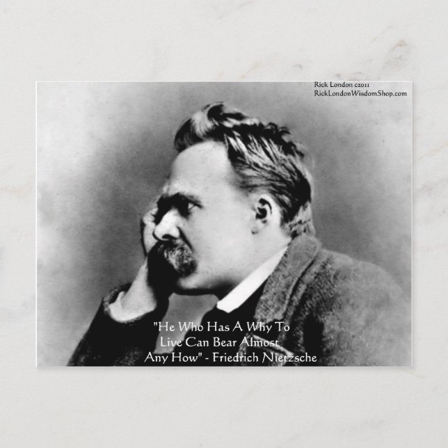 Nietzsche "A Why" Wisdom Quote Geschenke & Cards Postkarte (Vorderseite)