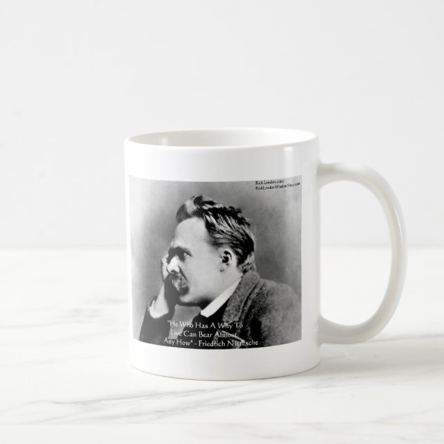 Nietzsche "A Why" Wisdom Quote Geschenke & Cards Tasse (Rechts)