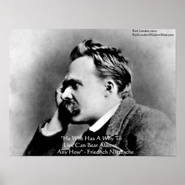 Nietzsche "A Why" Wisdom Quote Poster (Vorne)