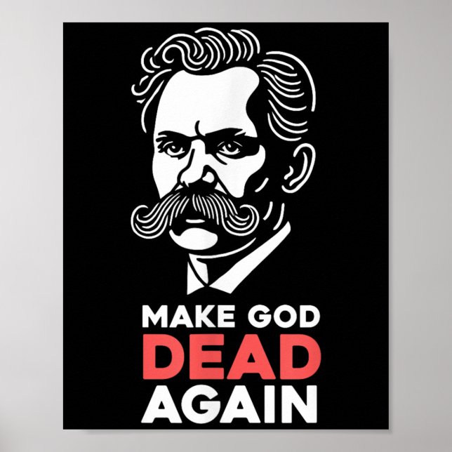 Nietzsche Atheist Philosophie A Poster (Vorne)