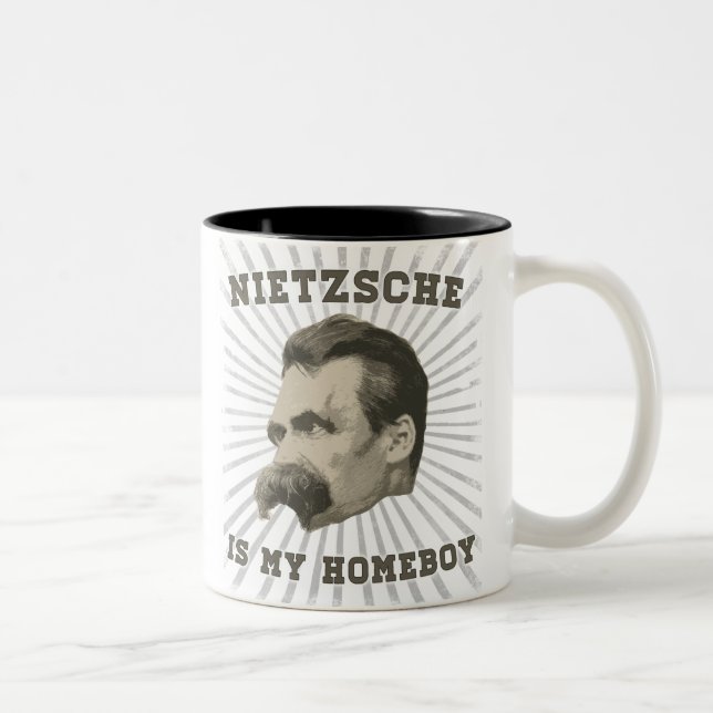 Nietzsche ist meine Homeboy-Tasse Zweifarbige Tasse (Rechts)
