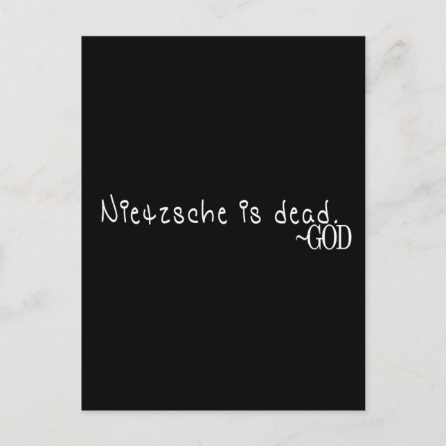 NIETZSCHE IST TOT - GOTT POSTKARTE (Vorderseite)