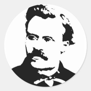 Nietzsche Picture Runder Aufkleber