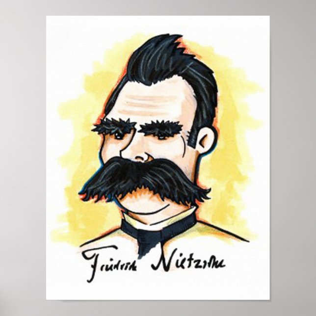 Nietzsche Poster 11" x 8,5" (Vorne)