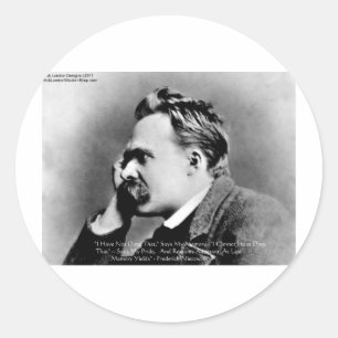 Nietzsche "Pride Vs Memory" - Biotopartikel/T-Shir Runder Aufkleber
