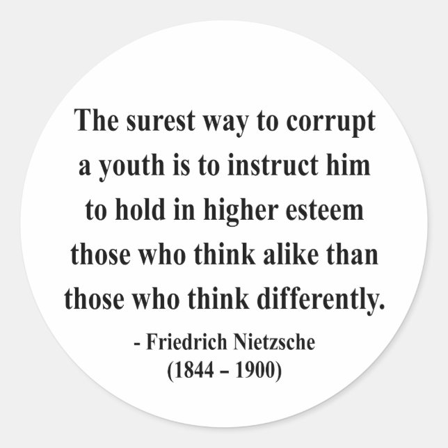 Nietzsche Quote 2a Runder Aufkleber (Vorderseite)