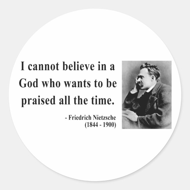 Nietzsche Quote 2b Runder Aufkleber (Vorderseite)