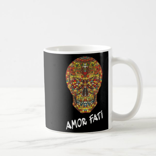 Nietzsche Stoic Quote Philosopher Sugar Skull Amor Kaffeetasse (Rechts)