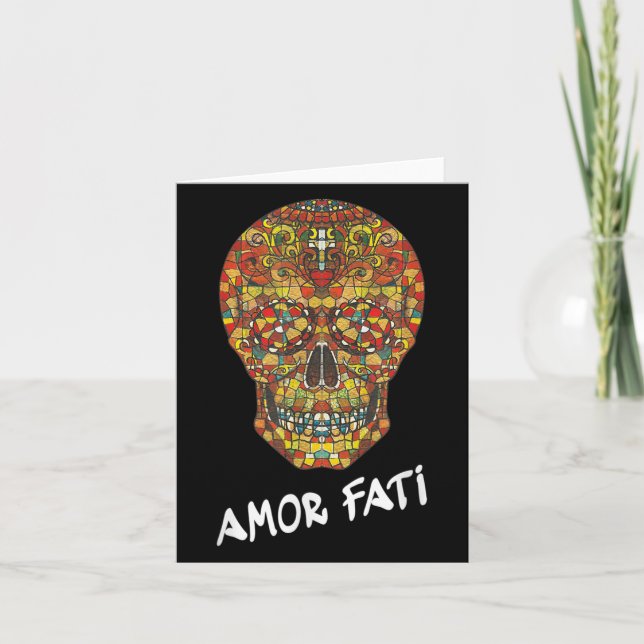 Nietzsche Stoic Quote Philosopher Sugar Skull Amor Karte (Vorderseite)