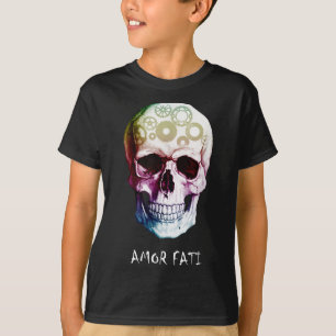 Nietzsche Stoic Quote Skull Amor Fati T-Shirt
