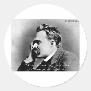 Nietzsche "Tötet nicht U" Zitat Geschenke & T-Shir Runder Aufkleber