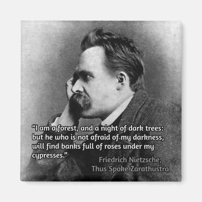 Nietzsche Zitat zur Dunkelheit Magnet (Vorne)