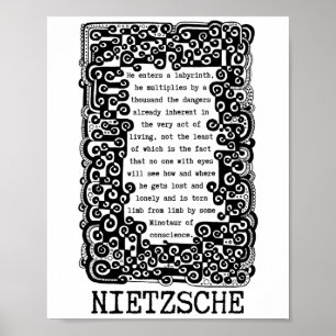 Nietzsche zitiert den Minotaur des Gewissens Poster