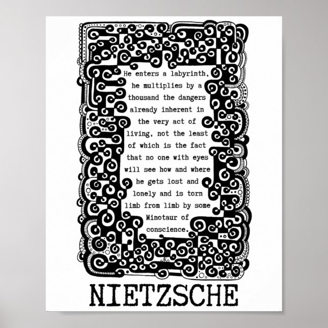 Nietzsche zitiert den Minotaur des Gewissens Poster (Vorne)