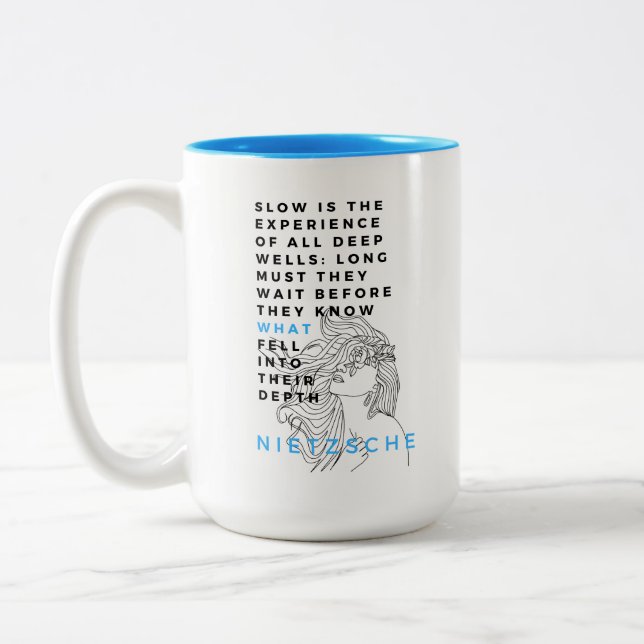 Nietzsche zitiert die Deep Soul Philosophie Zweifarbige Tasse (Links)