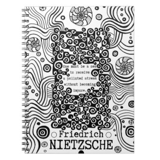 Nietzsche zitiert die Farbtöne der reinen Meeresfa Notizblock