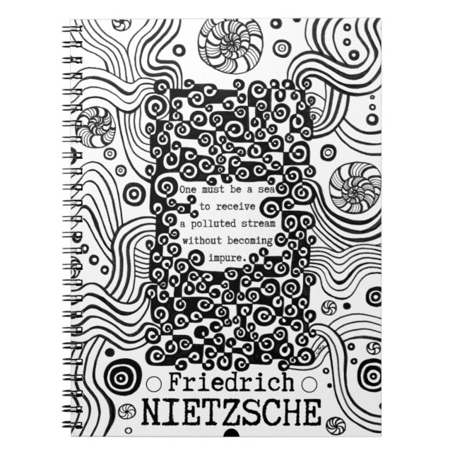 Nietzsche zitiert die Farbtöne der reinen Meeresfa Notizblock (Vorderseite)