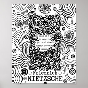 Nietzsche zitiert die Farbtöne der reinen Meeresfa Poster
