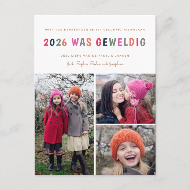 Nieuwjaar | 2017 war Geweldig | 3 Foto Briefkaart Postkarte (Vorderseite)