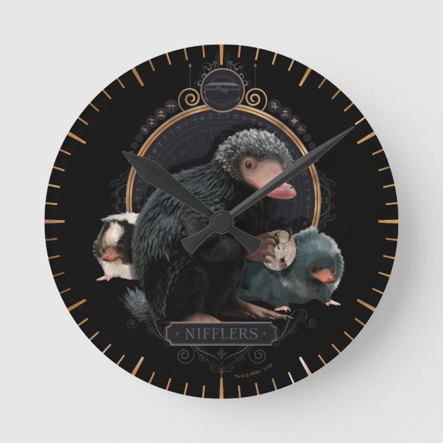NIFFLER™s Jugendportrait Runde Wanduhr (Vorderseite)