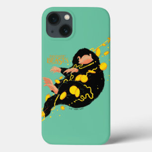 Niffler schwimmend mit Gold Case-Mate iPhone Hülle