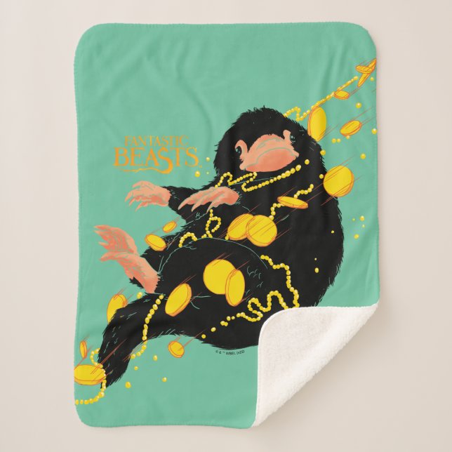 Niffler schwimmend mit Gold Sherpadecke (Vorderseite)