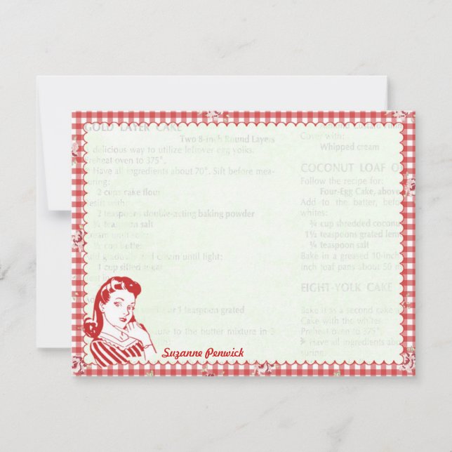 Nifty 50's Posie Gal Personalisiert Flat Mitteilun Mitteilungskarte (Vorderseite)