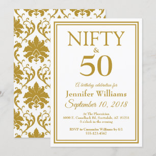 Nifty & Fifty! Elegante Geburtstagsparty Einladung