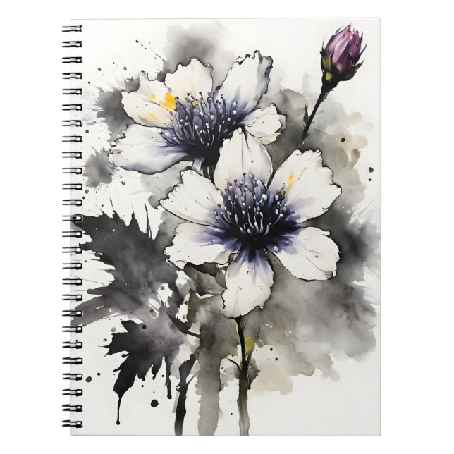 Nigella - Aquarellblumen Notizblock (Vorderseite)