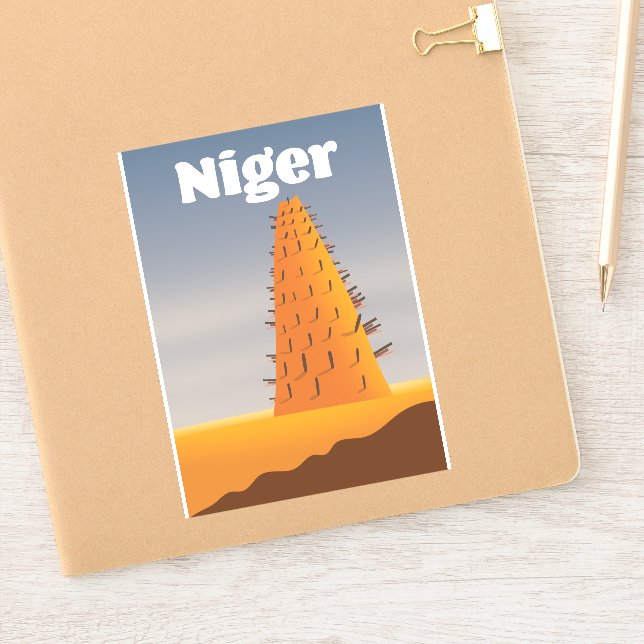 Niger Agadez Mosque Reiseplakat Aufkleber (Notizbuch)