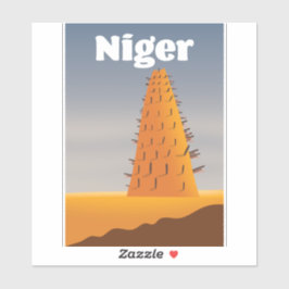 Niger Agadez Mosque Reiseplakat Aufkleber