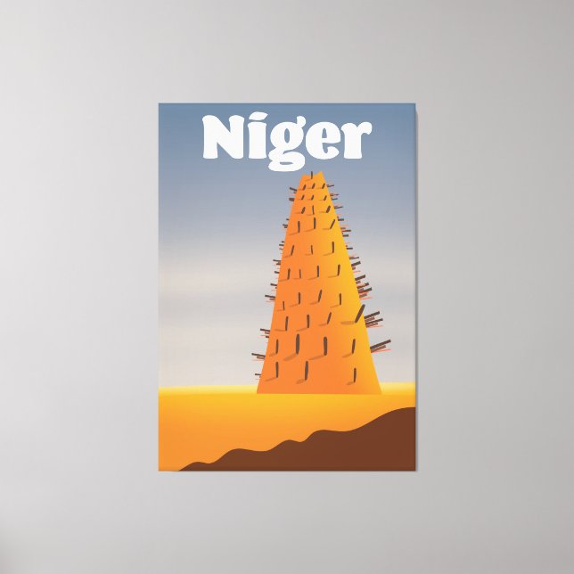 Niger Agadez Mosque Reiseplakat Leinwanddruck (Vorderseite)