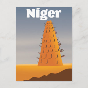 Niger Agadez Mosque Reiseplakat Postkarte