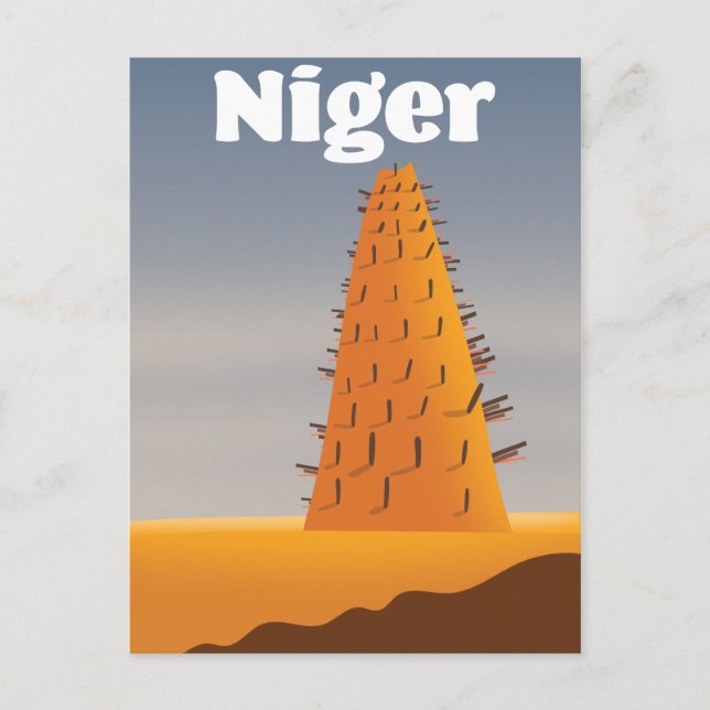 Niger Agadez Mosque Reiseplakat Postkarte (Vorderseite)