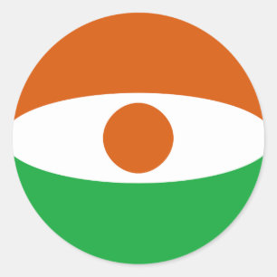Niger Fischaugen-Flaggen-Aufkleber Runder Aufkleber