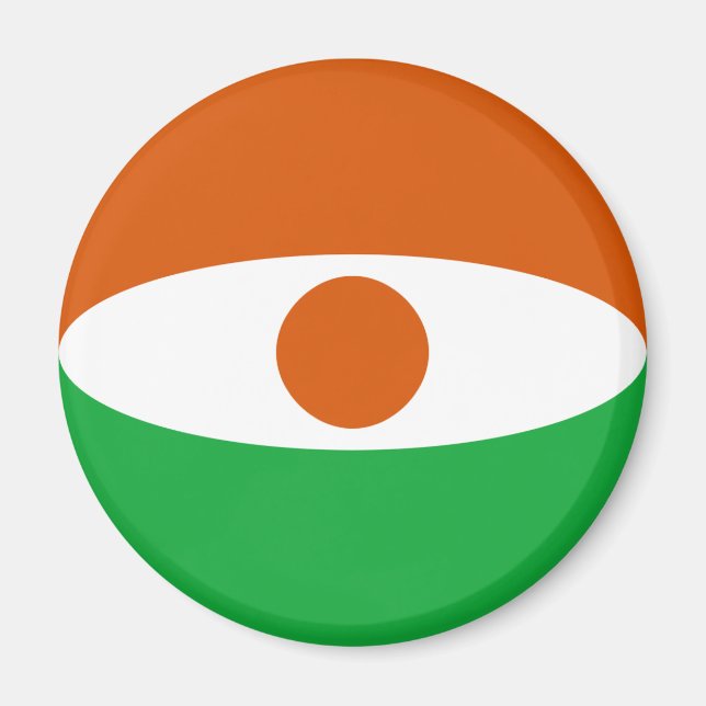 Niger Fisheye Flag Magnet (Vorne)