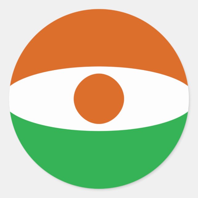 Niger Fisheye Flag Sticker (Vorderseite)