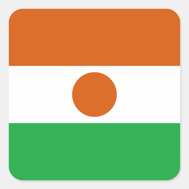Niger-Flag-Aufkleber Quadratischer Aufkleber (Vorderseite)