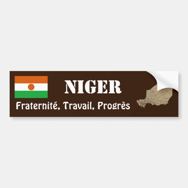 Niger Flag + Map Autoaufkleber (Vorne)