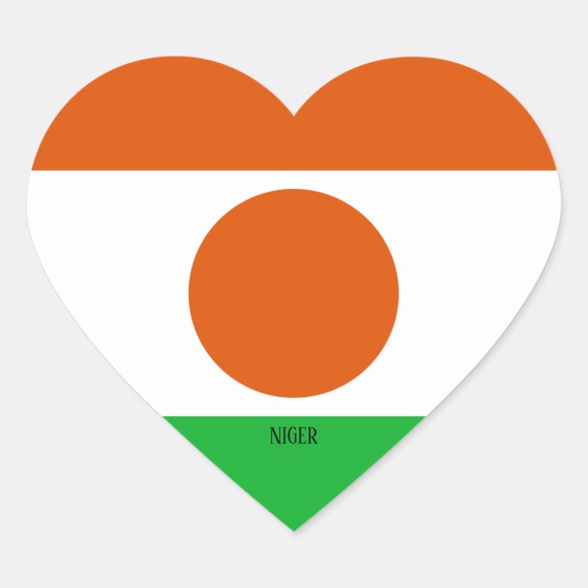 Niger Flag Splendid Patriotic Herz-Aufkleber (Vorderseite)