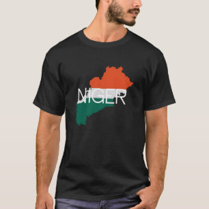 Niger-Flagge Kartenumriss T-Shirt