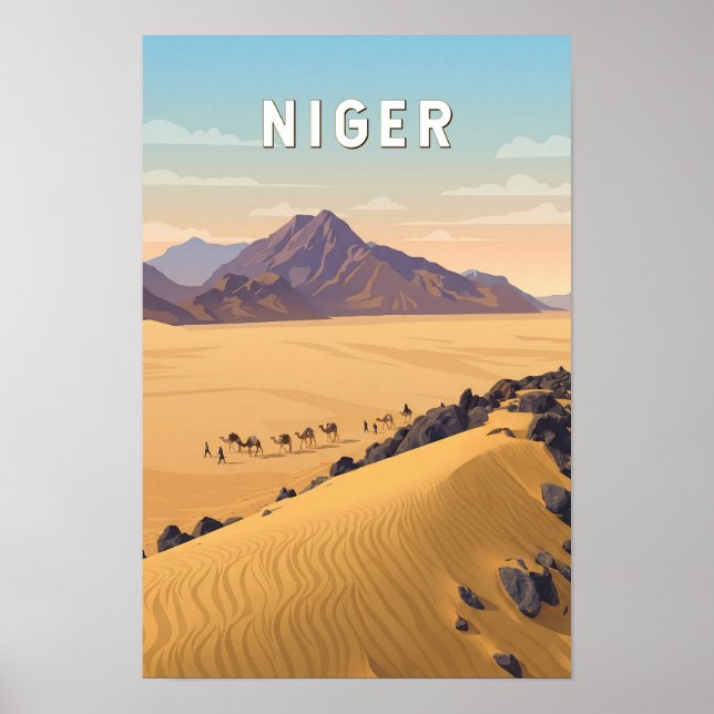 Niger Illustration Reise Kunst Vintage Poster (Vorne)
