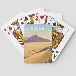 Niger Illustration Reise Kunst Vintage Spielkarten