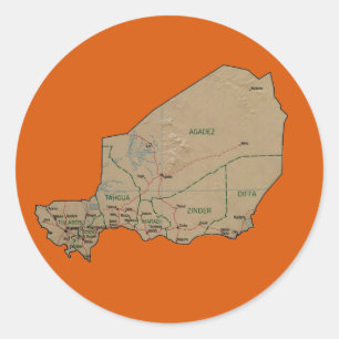 Niger-Kartenaufkleber Runder Aufkleber