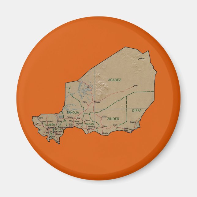 Niger-Kartenmagnet Magnet (Vorne)