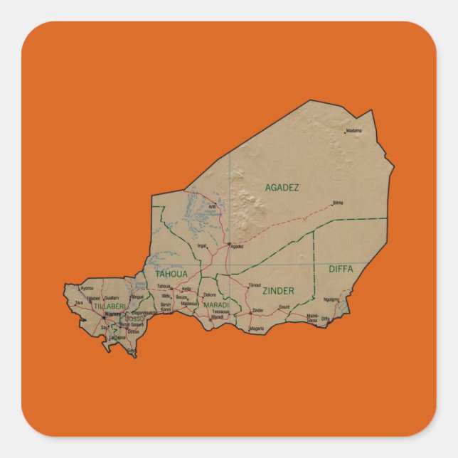 Niger Map Sticker (Vorderseite)
