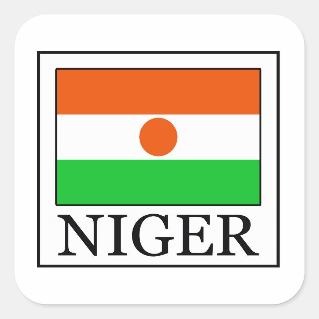 Niger Quadratischer Aufkleber (Vorderseite)