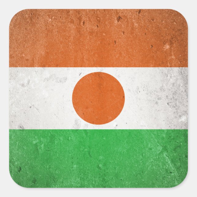 Niger Quadratischer Aufkleber (Vorderseite)